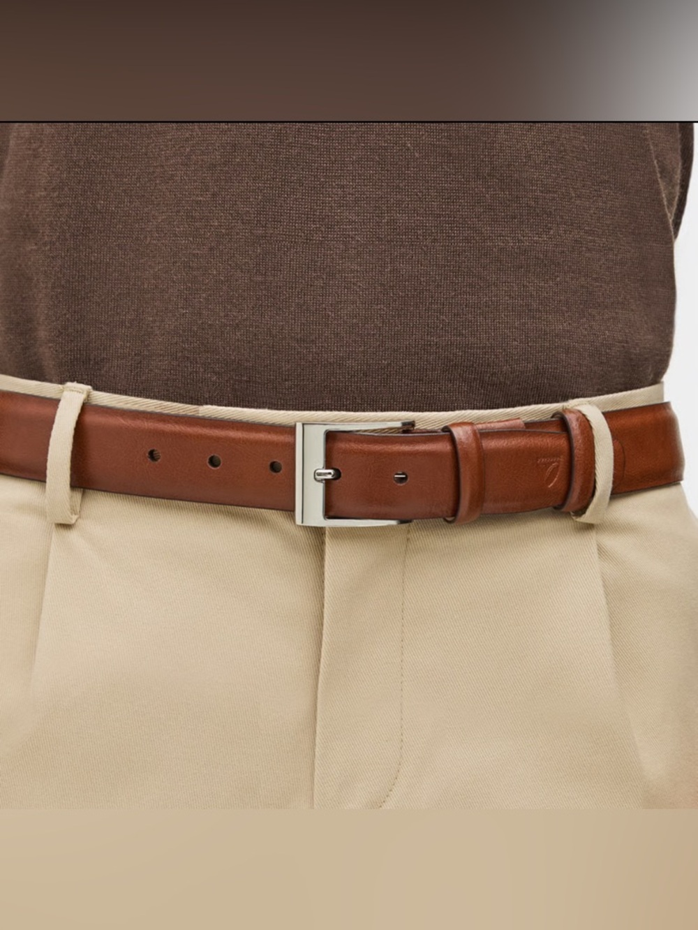 Aspinal of London Brown Leather Belt Mens S Classic Dress Casual Quiet Luxury - Picture 3 of 12